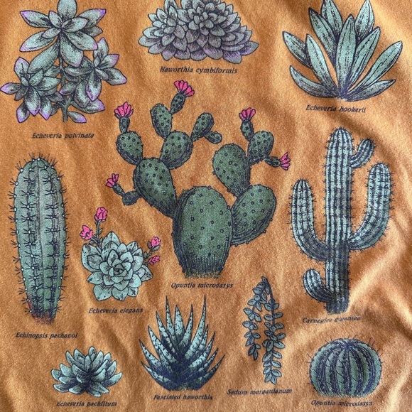 Cactus Print T-Shirt - Mustard - Picture 2 of 4